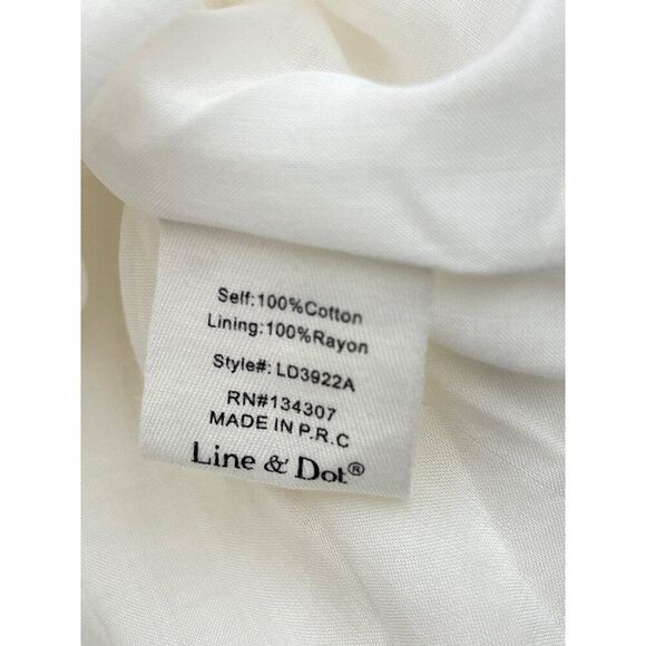 Line + Dot Women White Textured Off Shoulder Self-Belted Slit Midi Dress Size S - Picture 10 of 12